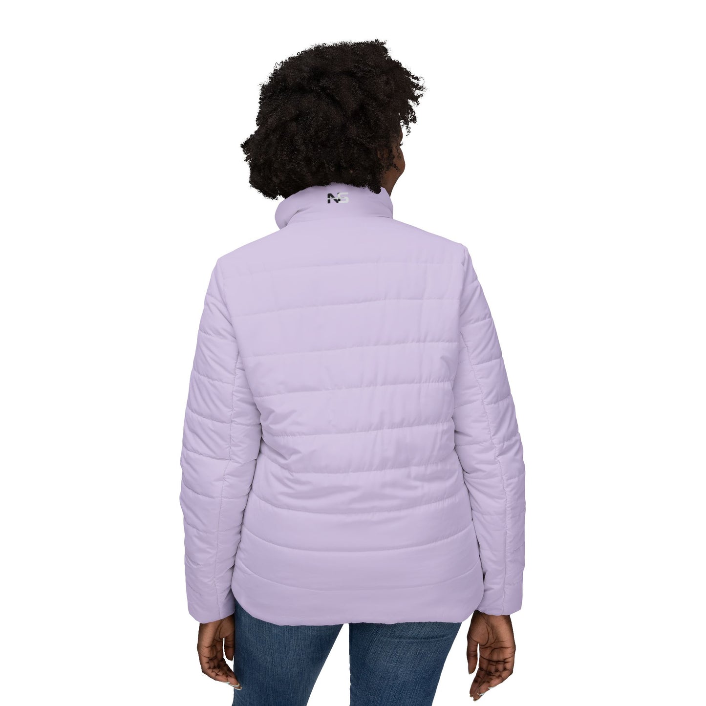Chic Amethyst Women's Puffer Jacket, Cozy Outerwear