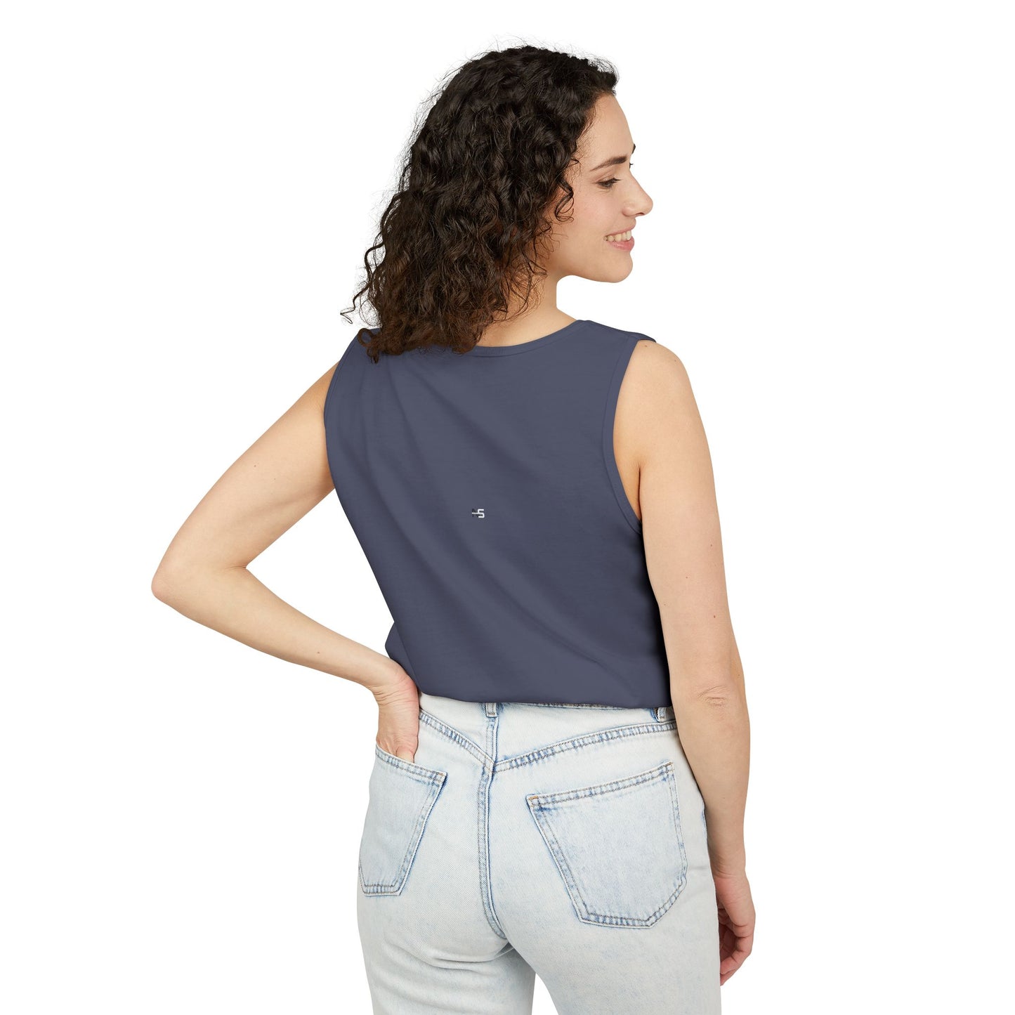 Women's Denim Blue Tank Top - Naofastuff Strong Design