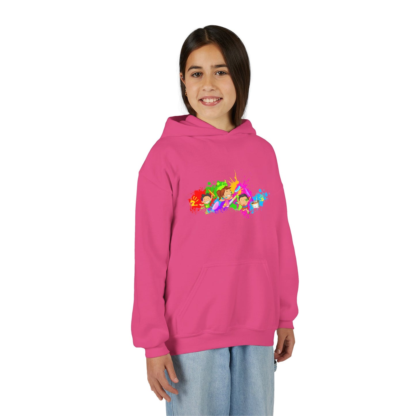 Colorful Youth Hoodie with Splash Design