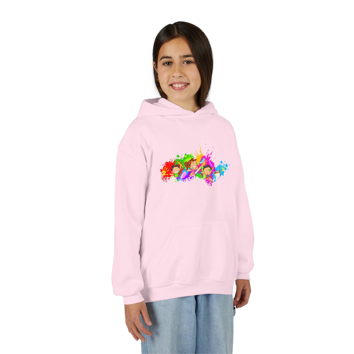 Colorful Youth Hoodie with Splash Design