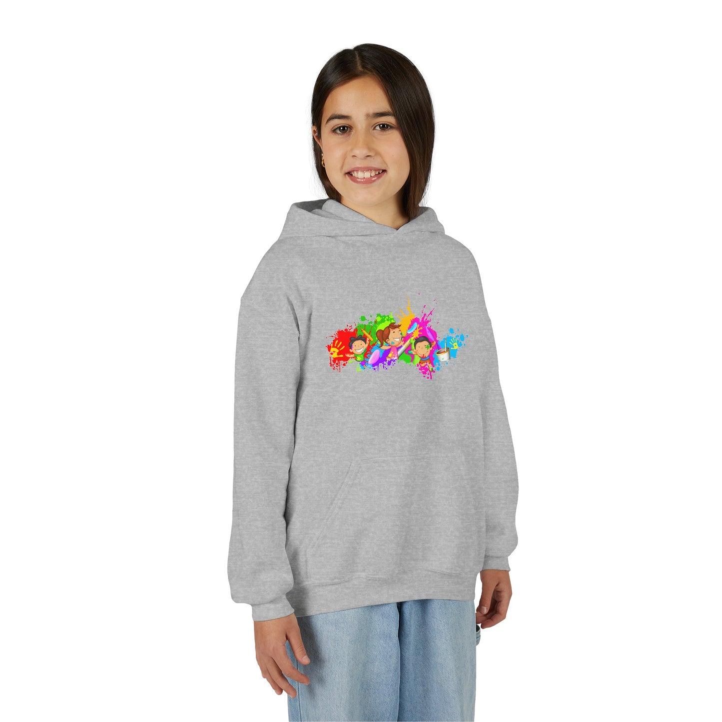 Colorful Youth Hoodie with Splash Design