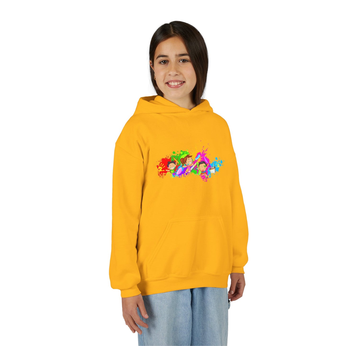 Colorful Youth Hoodie with Splash Design