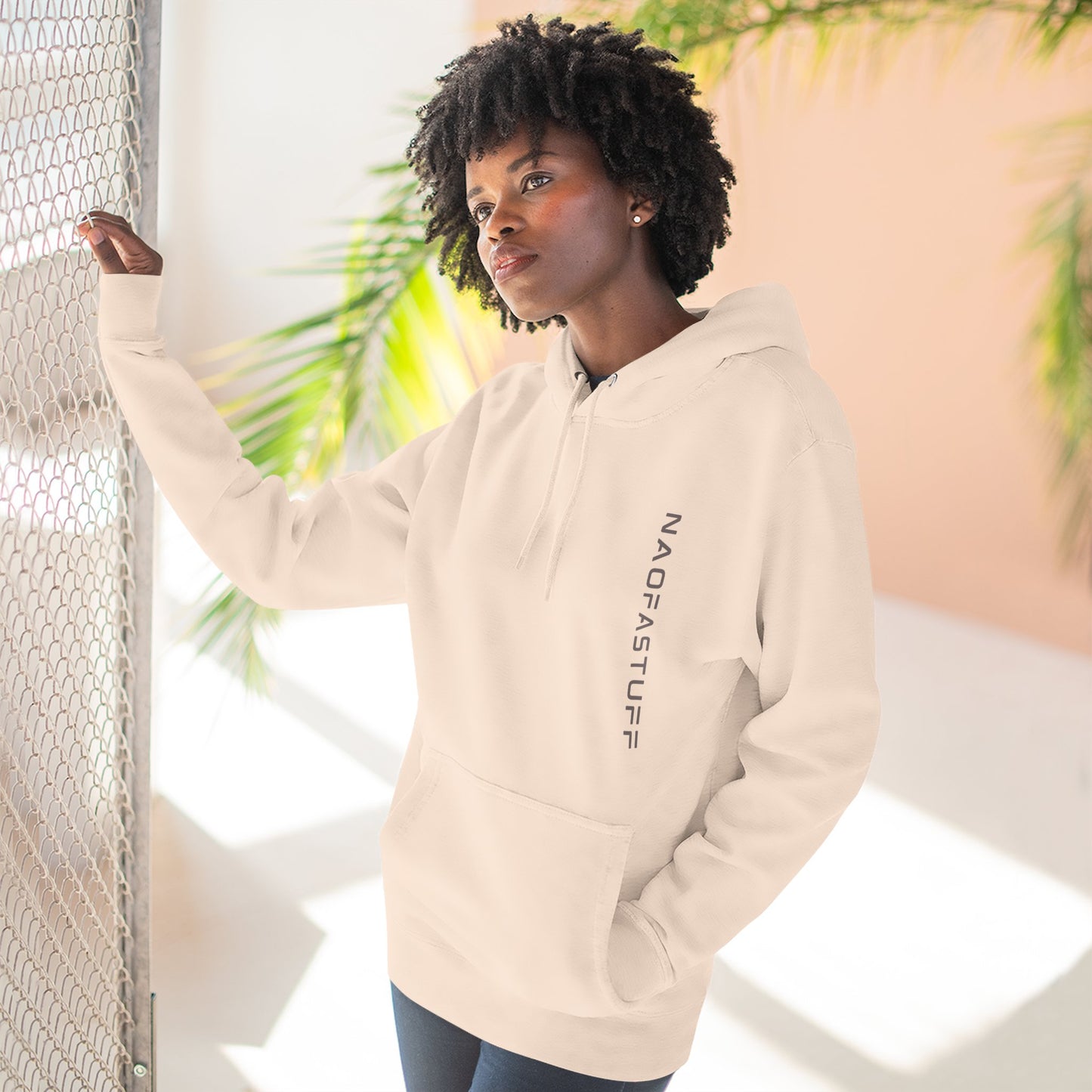 Women's Cosy Fleece Hoodie - Pastel Peach