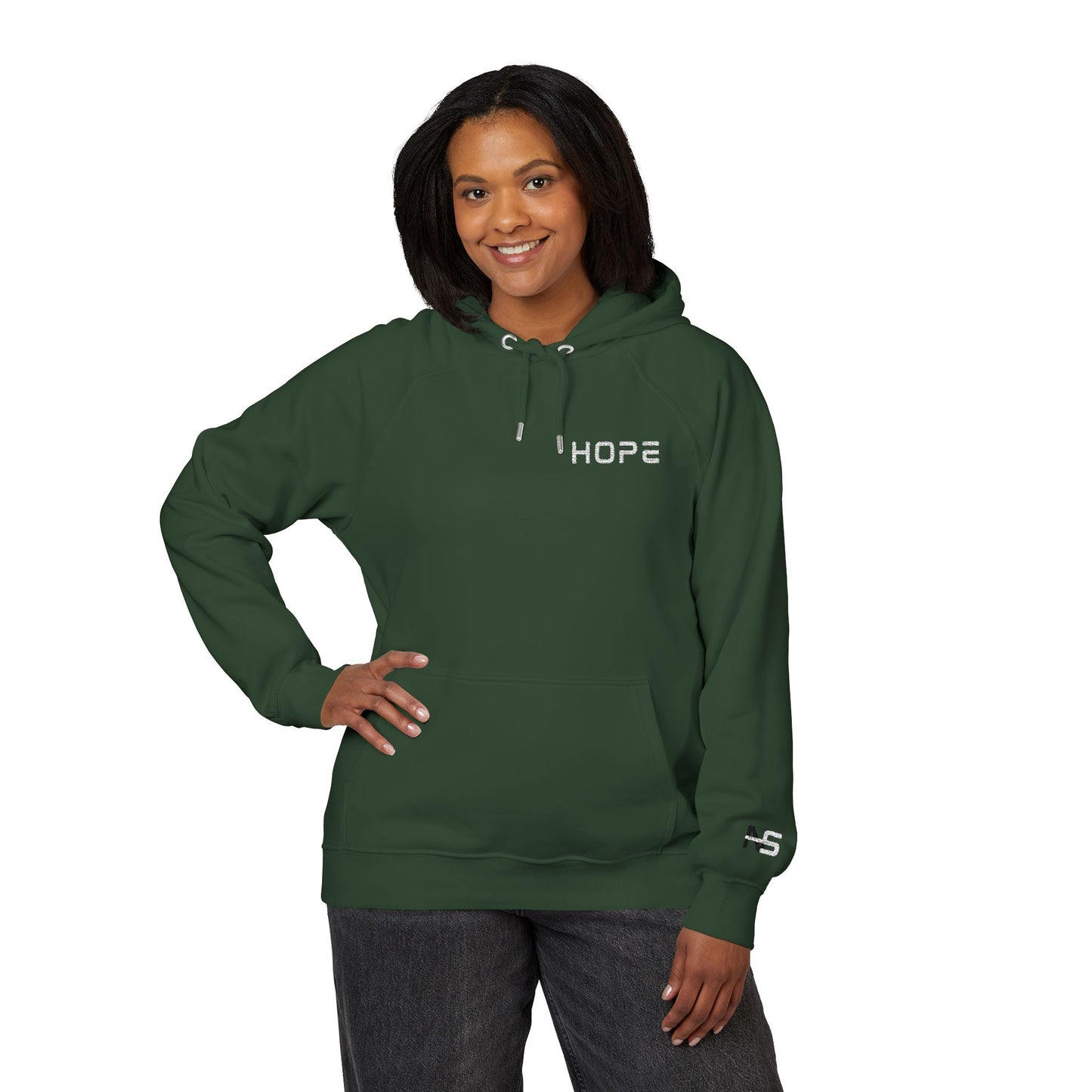 Hope Women's Ultimate Eco Raglan Hoodie, Embroidered