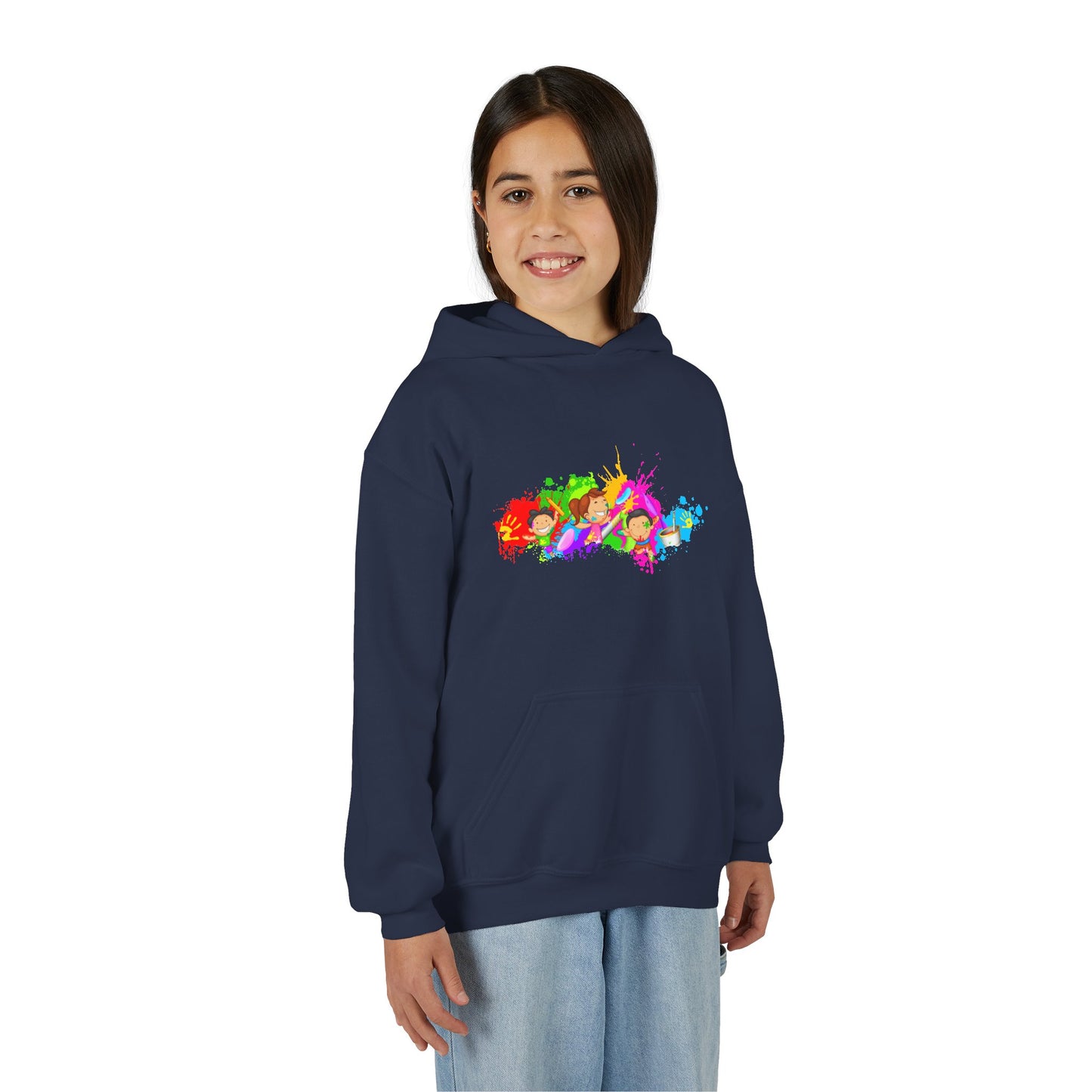 Colorful Youth Hoodie with Splash Design
