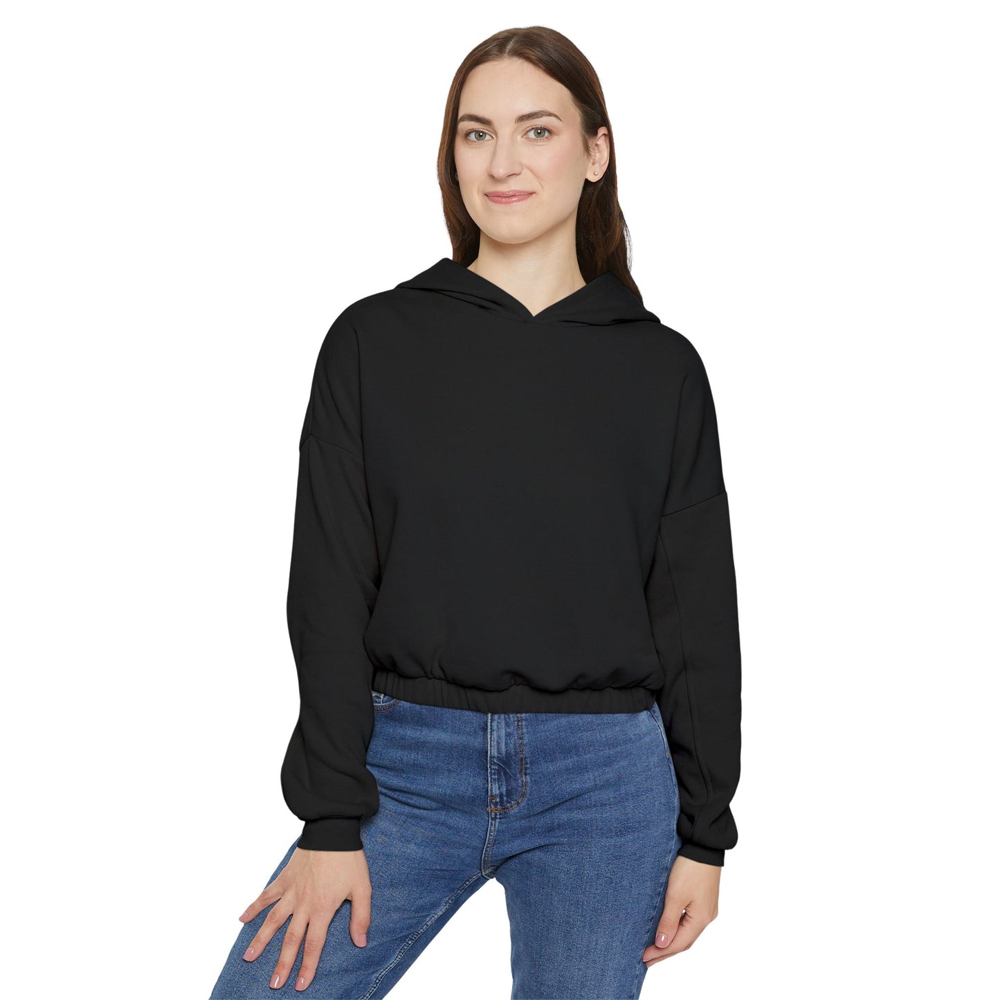 Cozy Women's Cinched Bottom Hoodie - Onyx