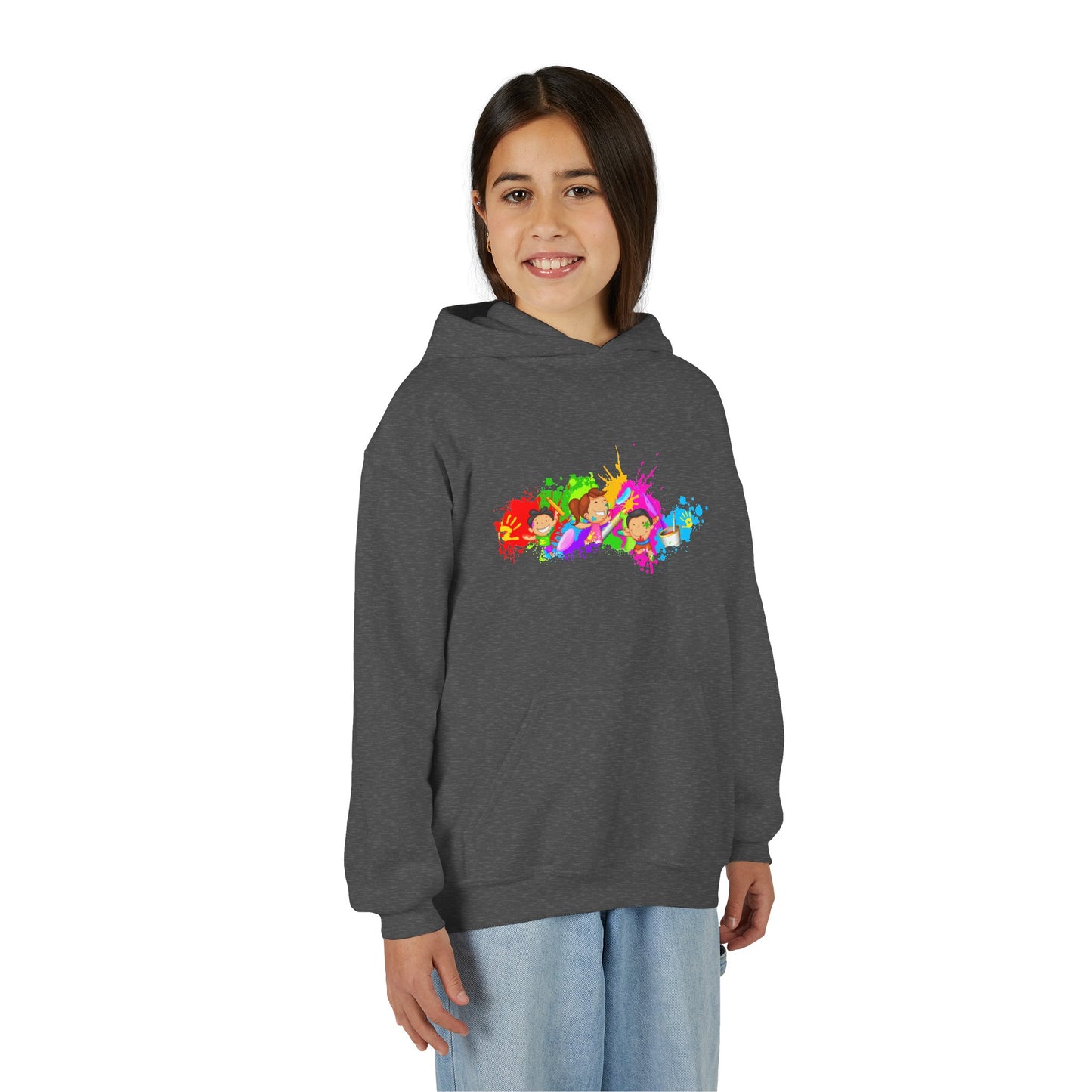 Colorful Youth Hoodie with Splash Design