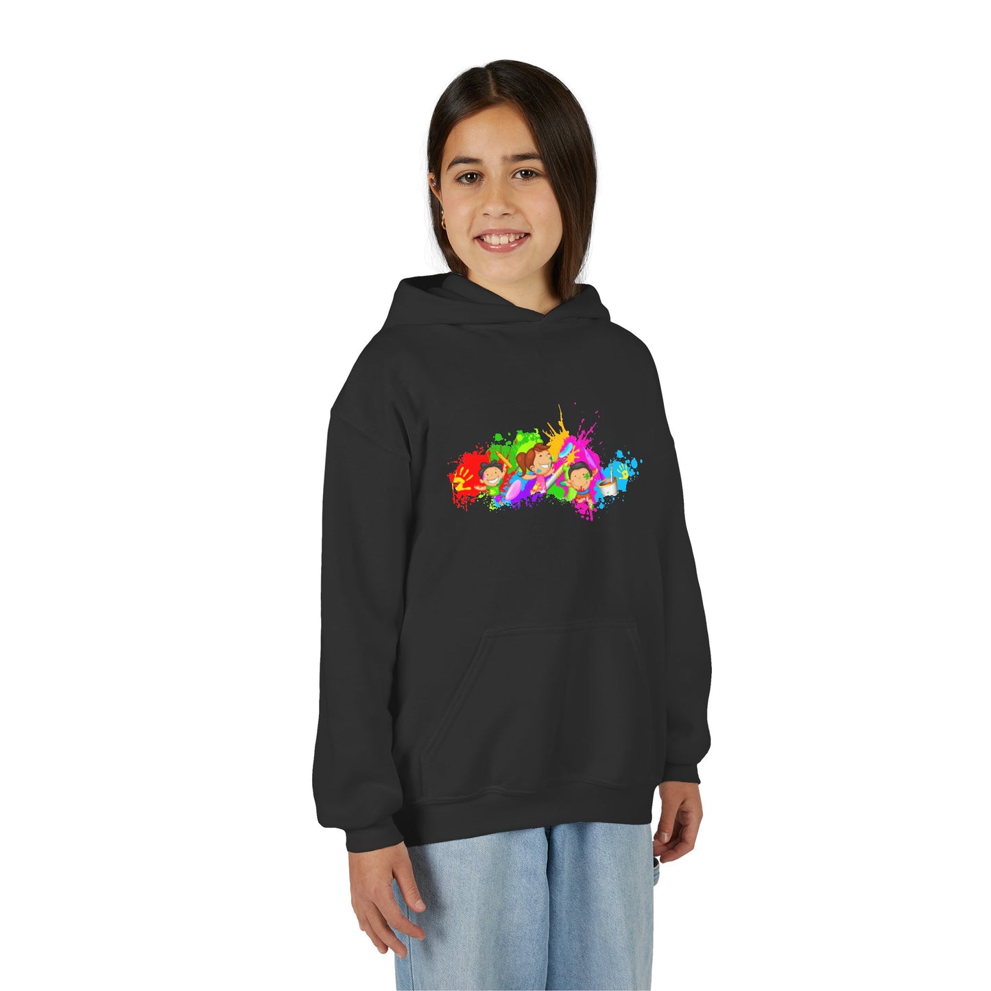Colorful Youth Hoodie with Splash Design