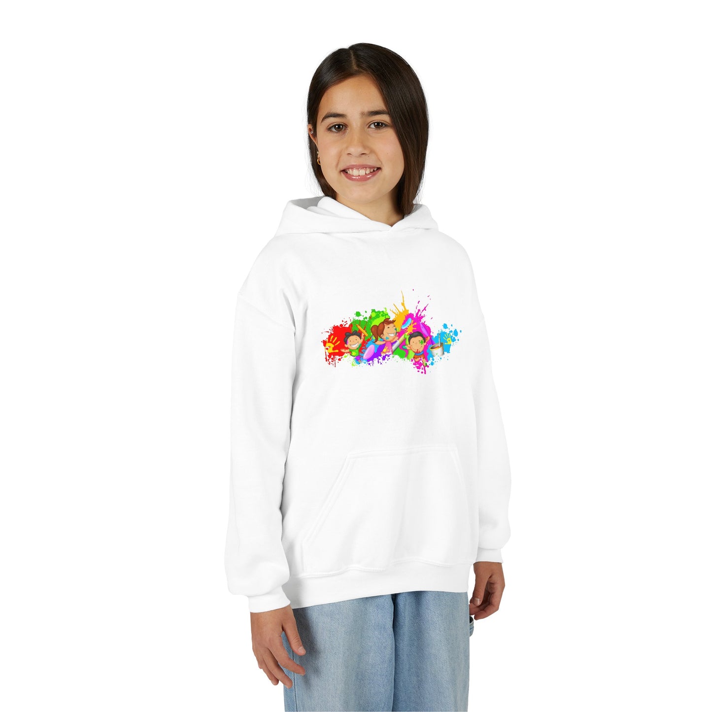 Colorful Youth Hoodie with Splash Design