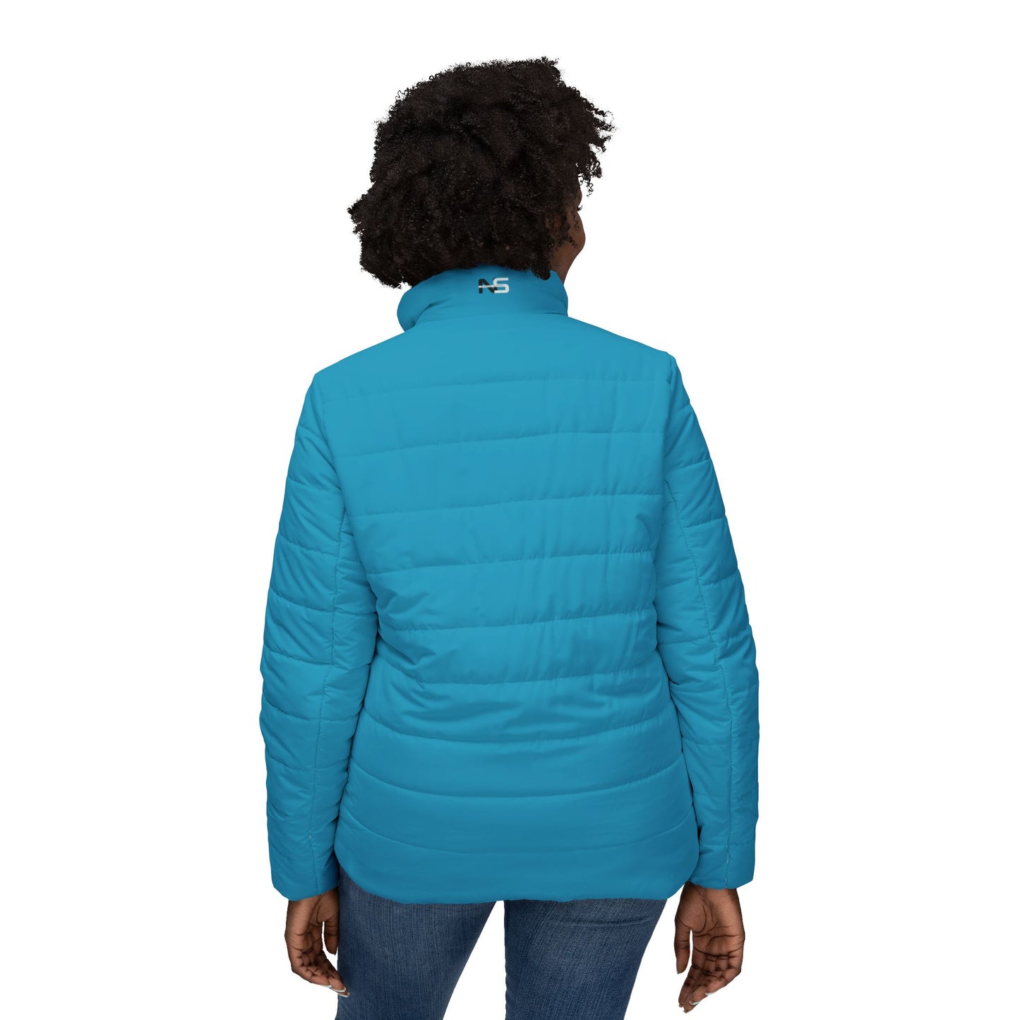Chic Aqua Women's Puffer Jacket, Cozy Outerwear