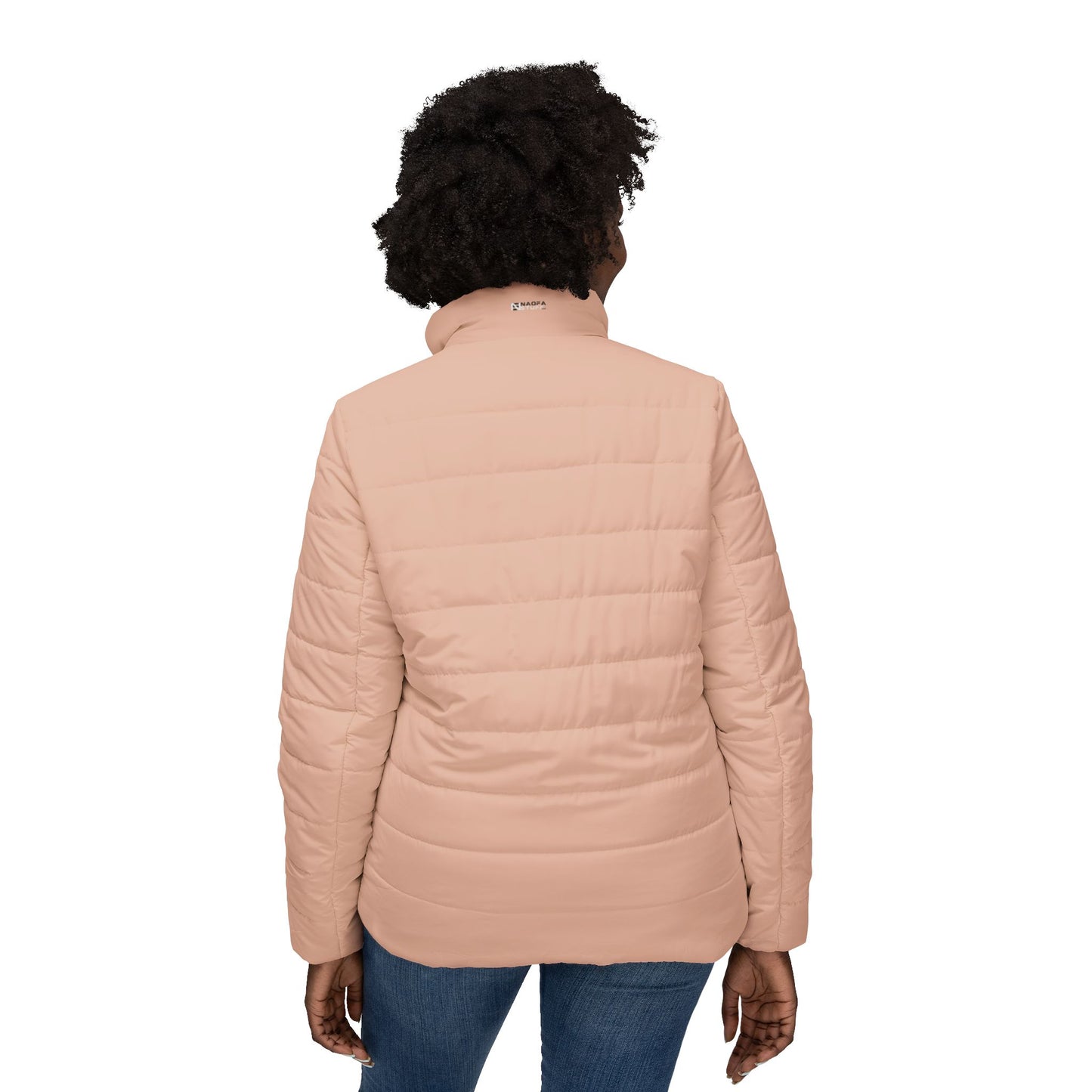 Puffer Jacket Peach Women's Chic Cozy Outerwear