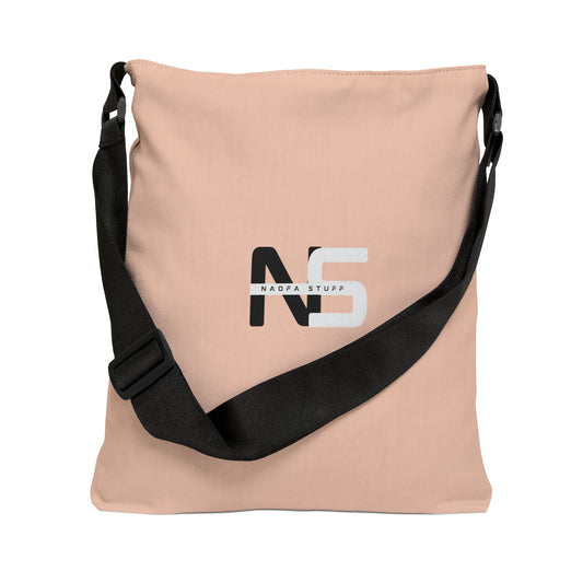 Adjustable Peach Tote Bag - Naofa Stuff Logo