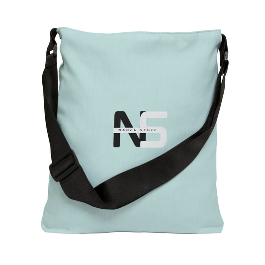 Adjustable Pastel Green Tote Bag - Naofa Stuff Logo