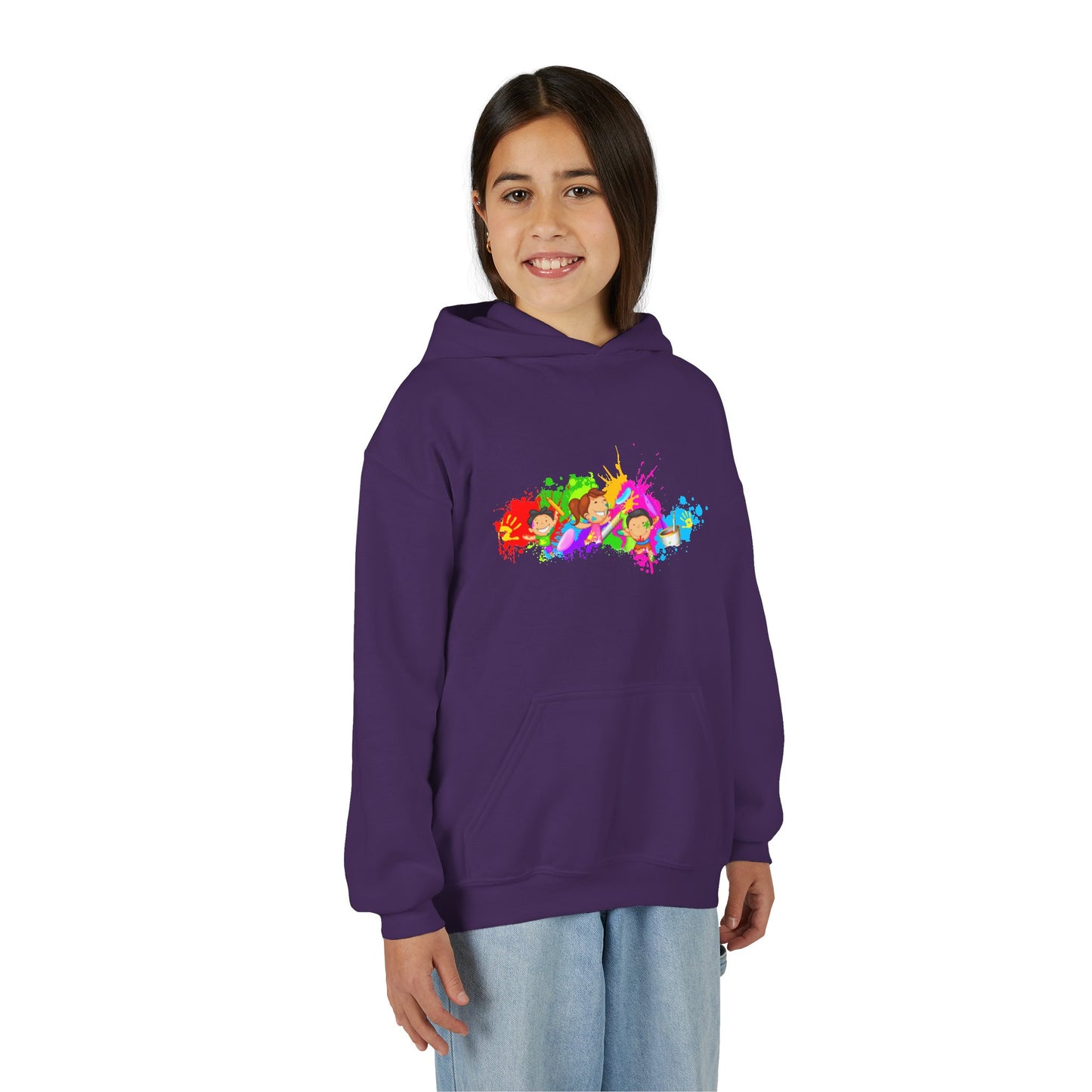 Colorful Youth Hoodie with Splash Design