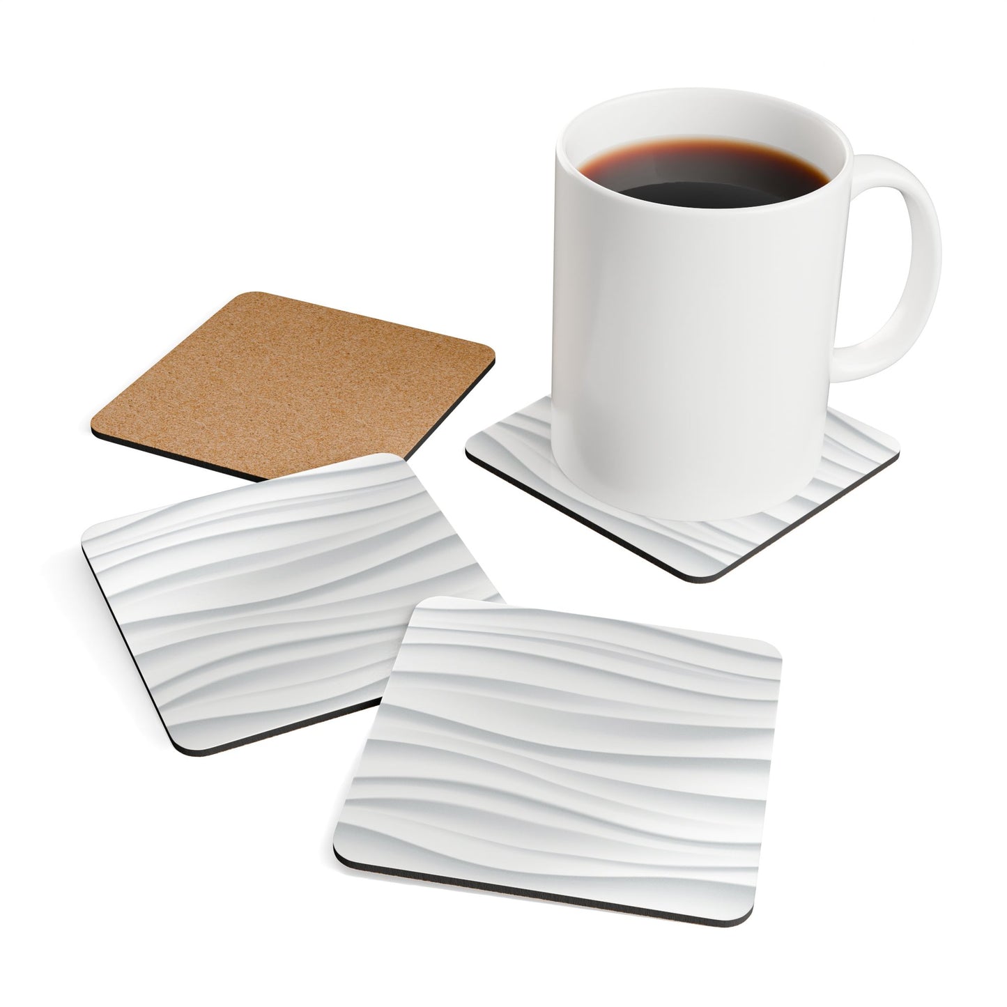 Coaster Set - Silver Wave - Set of 4