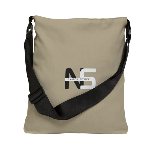 Adjustable Tan Tote Bag - Naofa Stuff Logo