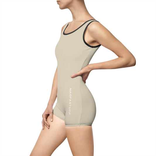 Conservative Vintage Women's Ecru Swimsuit