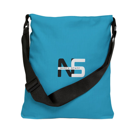 Adjustable Aqua Tote Bag - Naofa Stuff Logo