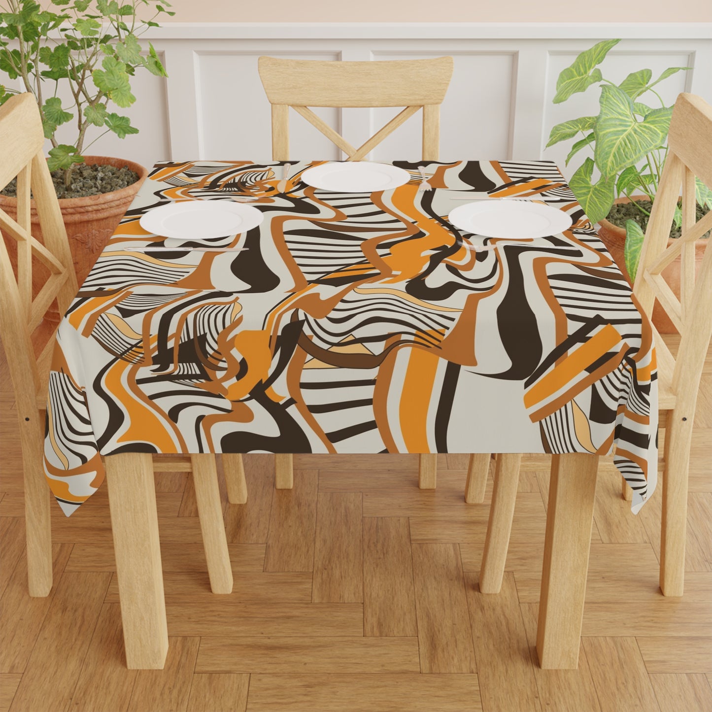 African Swirl Tie-Dye Brush Tablecloth