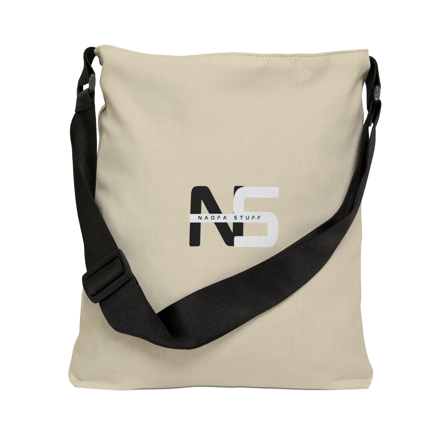 Adjustable Ecru/Oatmeal Tote Bag - Naofa Stuff Logo