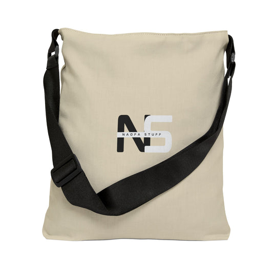 Adjustable Ecru/Oatmeal Tote Bag - Naofa Stuff Logo